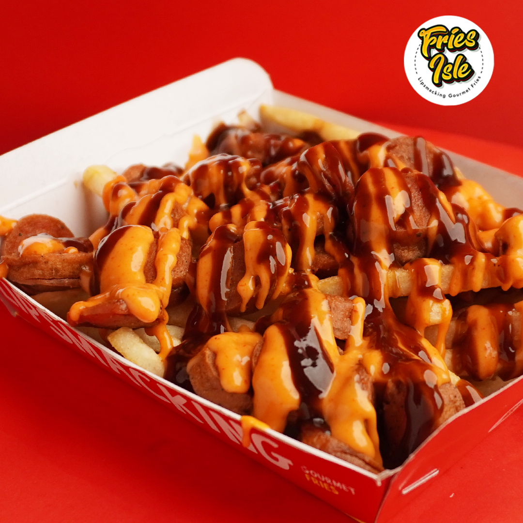 Hotdog Loaded Fries with Dynamite & BBQ